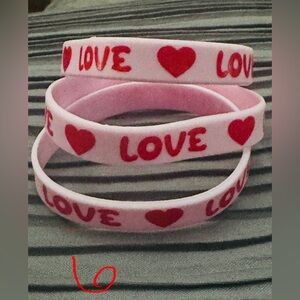 Pink Love Heart Bracelets